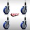 Service Caster 5'' SS Blue Poly Wheel Swivel 1-1/4'' Expanding Stem Caster Set, 4PK SCC-SSEX20S514-PPUB-BLUE-114-4 - alternate 2